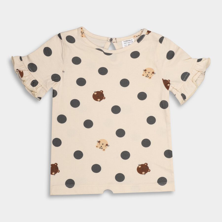 Infants' 100% Cotton T-Shirt , Off White, large image number null