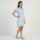 Women's Blue V-Neck Romantic Nighty, Light Blue, small