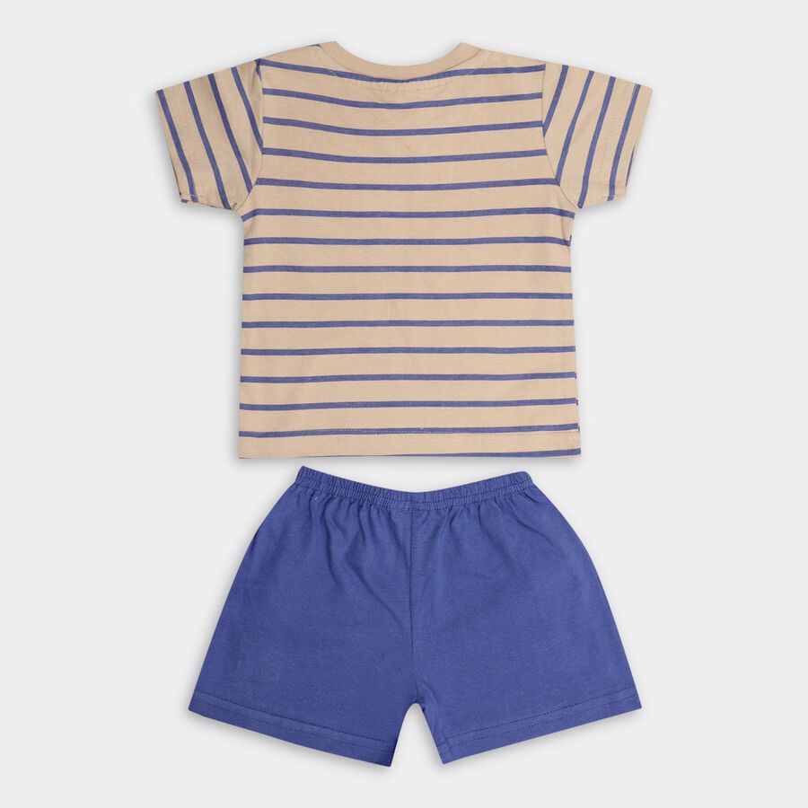 Infant Boys' 100% Cotton Baba Suit , Mid Blue, large image number null