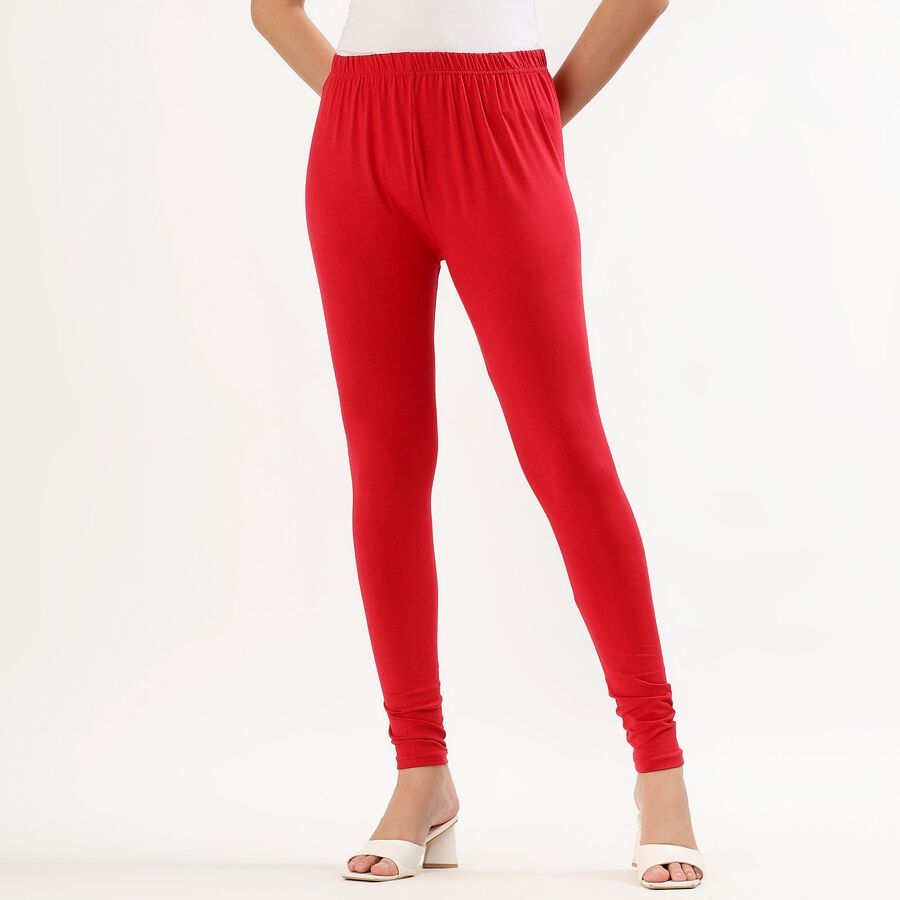 Women's Vibrant Red Cotton Blend Ankle-Length Churidar, Red, large image number null