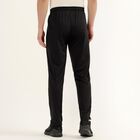 Men's Jet Black Slim Fit Side-Panelled Track Pants, काला, small