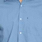Cotton Printed Casual Shirt, Mid Blue, small image number null