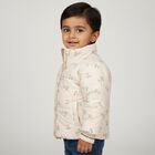 Infants Light Beige High Neck Casual Jacket, Beige, small image number null