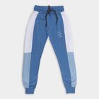 Boys' Muted Denim Blue Color-Blocked Cotton Blend Pyjama, मध्यम नीला, small image number null
