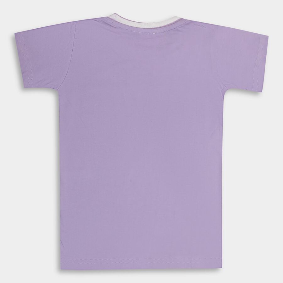 Boys' 100% Cotton Half Sleeves T-Shirt, लाइलेक, large image number null