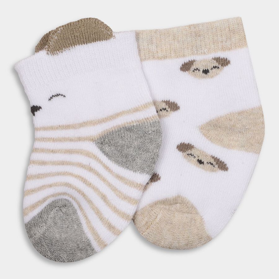 Infants' Socks (Pack of 2), Off White, large image number null