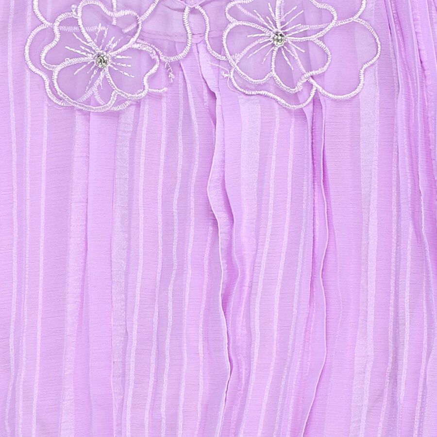 Girls Soft Lavender Peter Pan Collar Casual T-Shirt, Lilac, large image number null