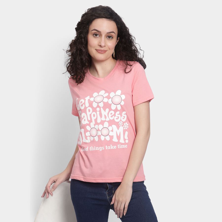 Ladies' Round Neck T-Shirt , Light Pink, large image number null