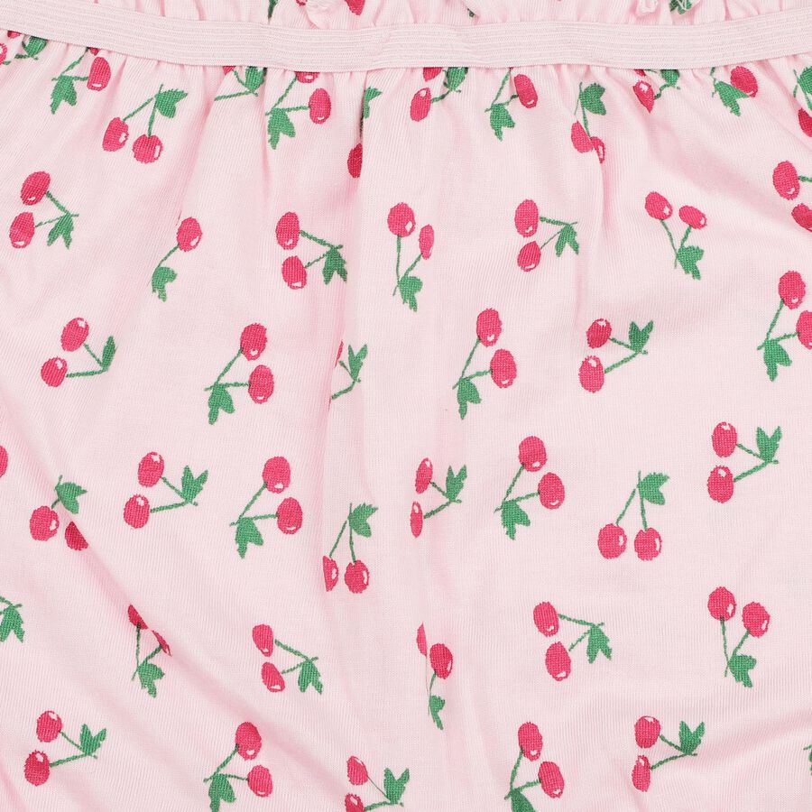 Girls Pink Regular Fit Printed Bloomer, गुलाबी, large