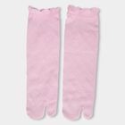 Women's Light Pink Regular Fit Textured Split-Toe Socks, Light Pink, small