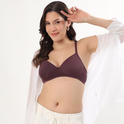 Women's Deep Plum Padded Wireless Bra