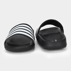 Men's Black Striped Slip-On Sliders, Black, small