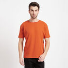 Solid Round Neck T-Shirt, Rust, small image number null