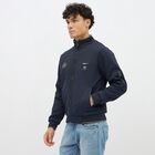 Men's Navy High Neck Bomber Jacket, Navy Blue, small image number null