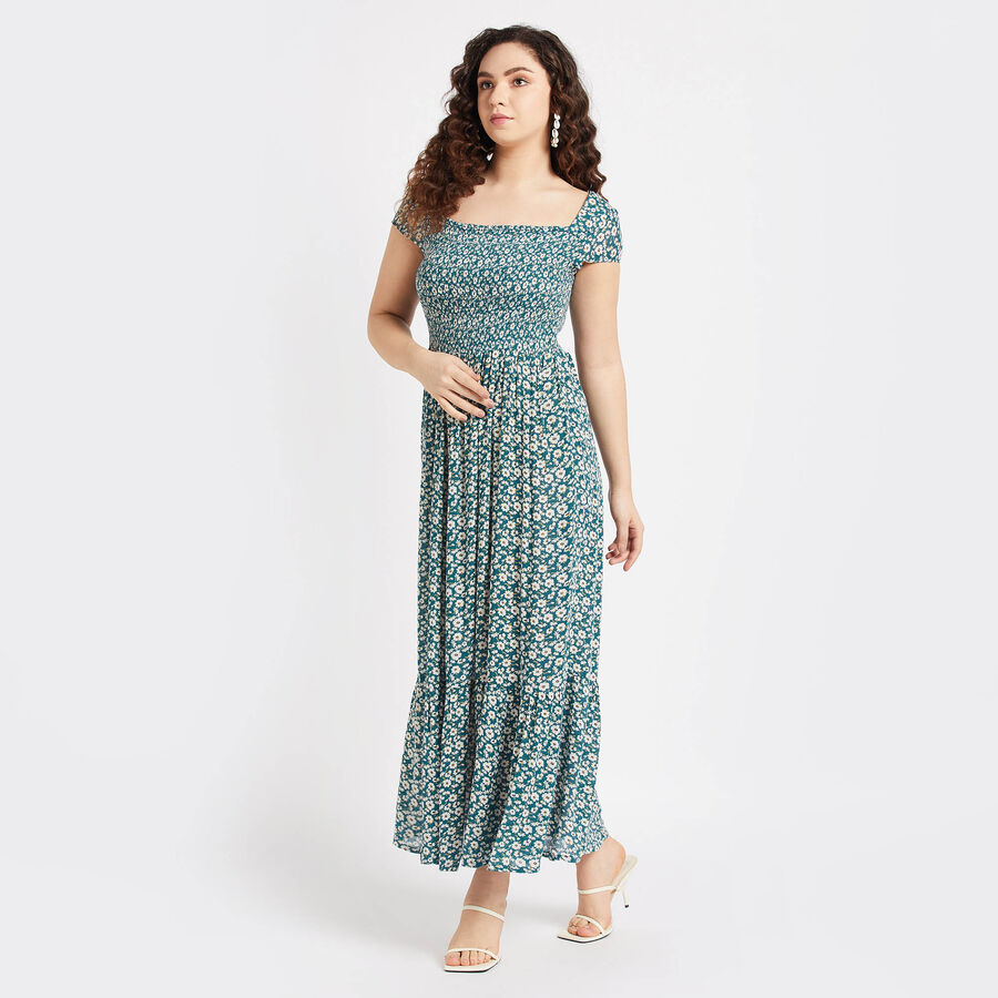 All Over Print Dress, Dark Green, large image number null