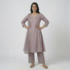 Women's Light Grey Round Neck Straight Kurta, Light Grey, small