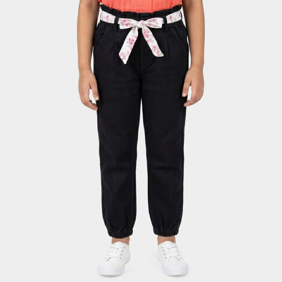 Girls' Black Slim Fit Classic Jeans, Black, large