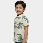 Boys' Off-White Cotton Half Sleeve Classic Collar Casual Shirt, Off White, small