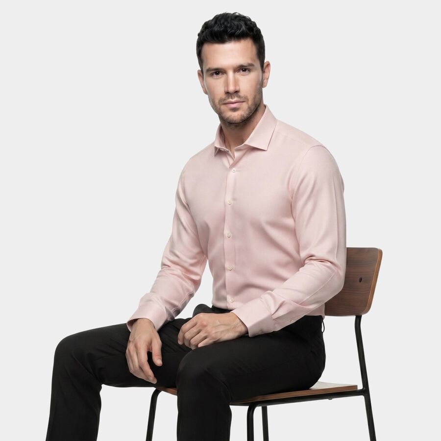 Men's Pink Formal Shirt, हल्का गुलाबी, large