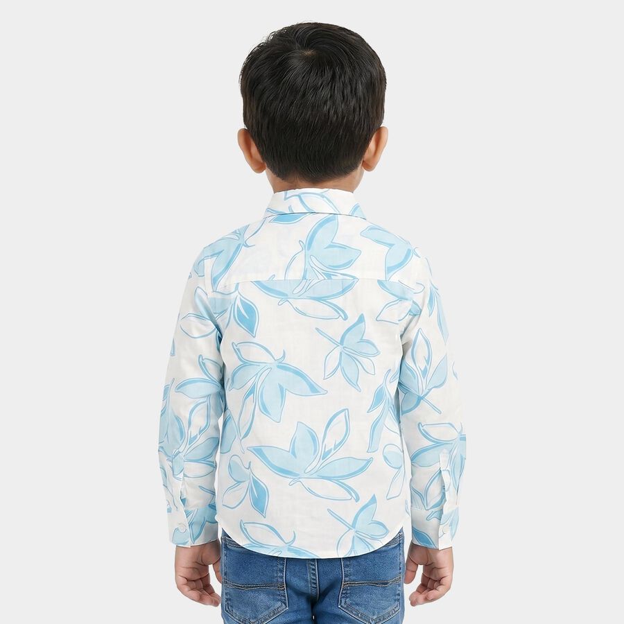 Boys Light Blue Cotton Casual Shirt, हल्का नीला, large