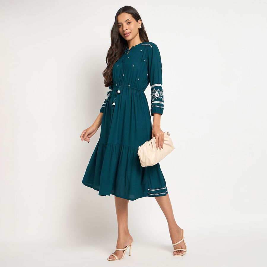 Ladies' Dress, Teal Blue, large image number null