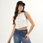 Women's White V-Neck Casual Top, White, small