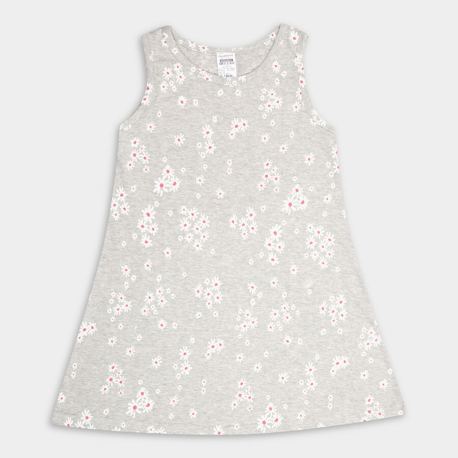 Girls' Frock, Light Grey, large image number null