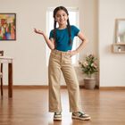 Girls' Off White Wide Leg Fit Studded Jeans, Off White, small