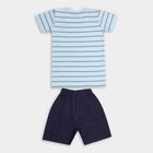 Boys' 100% Cotton Knit Baba Suit, हल्का नीला, small image number null