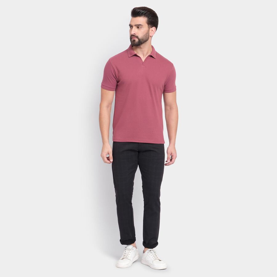 Men's Slim Fit Casual Trousers , गहरा ग्रे, large image number null