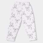 Kids' Bright White Bow Printed Cotton Blend Pyjama, White, small image number null