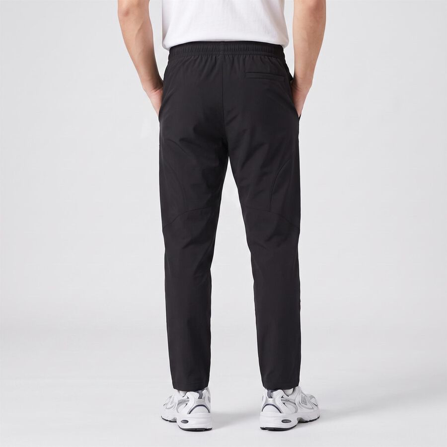 Men's Black Slim Fit Solid Track Pants, Black, large