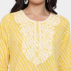 Ladies' 100% Cotton Kurta, Yellow, small image number null