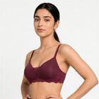 Women's Wine Padded T-Shirt Bra, वाइन, small