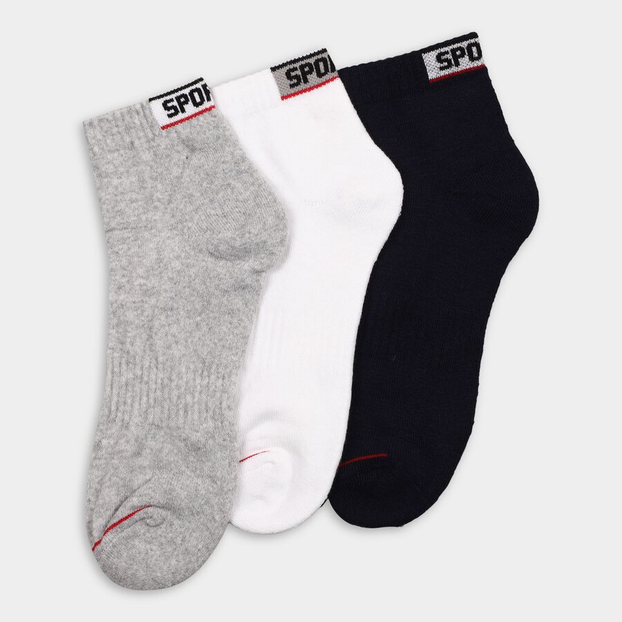 Men's Socks (Pack of 3), Melange Light Grey, large