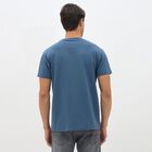 Men's Midnight Blue Round Neck Casual T-Shirt, Mid Blue, small image number null
