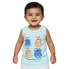 Infants Aqua Blue Cotton Round Neck Casual Vest, Aqua, small image number null