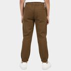 Boys' Olive Green Regular Fit Cargo Jogger Trousers, ओलिव, small