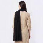 Women's Black Cotton Plain Dupatta, Black, small