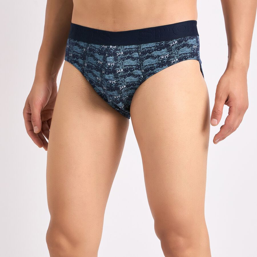 Men's 100% Cotton Brief, Navy Blue, large