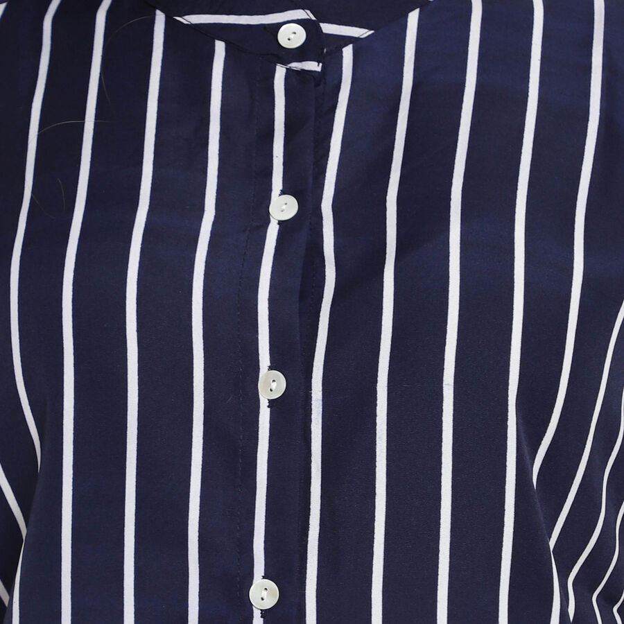 Printed Full Sleeve Shirt, Navy Blue, large image number null