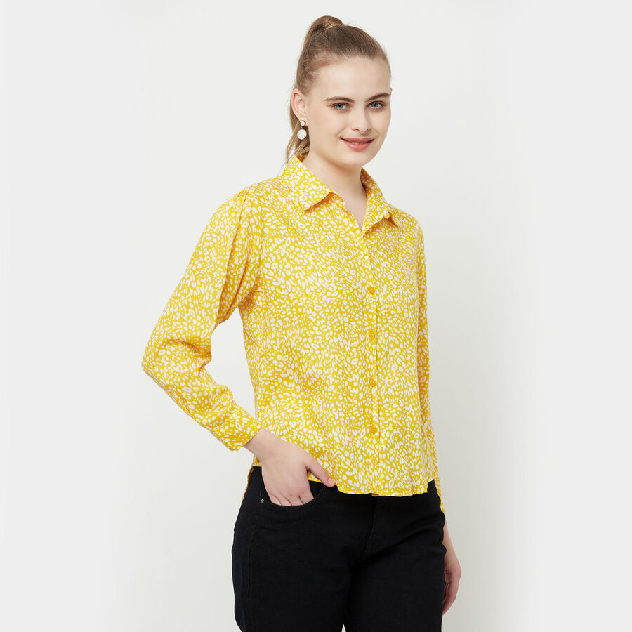 Printed Full Sleeve Shirt, Yellow, large image number null