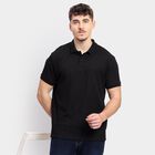 Men's Collared Half Sleeves T-Shirt , काला, small image number null