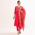 Women's Bright Raspberry Pink Embroidered Ethnic Set, Fuchsia, small image number null