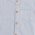 Infants' Beige Cotton Mandarin Collar Striped Baba Suit, गहरा पीला, small image number null