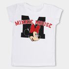 Girls Bright Snow White Cotton Crew Neck Short Sleeve T-Shirt, White, small