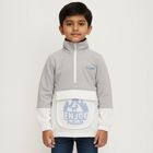 Boys Light Grey Half Zip Casual Sweatshirt, हल्का ग्रे, small image number null