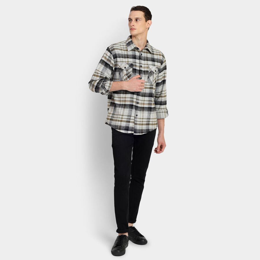 Men's 100% Cotton Casual Shirt, Dark Grey, large image number null