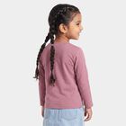 Girls Purple Round Neck Regular Top, Purple, small