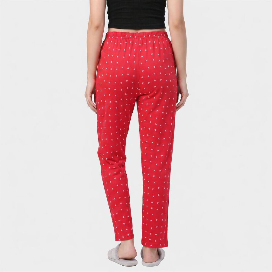 Women's Fuchsia Straight Fit Heart Printed Pyjama, रानी (फ्यूशिया), large